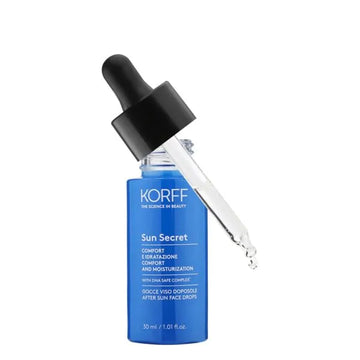 korff sun secret after sun face drops με DNA Safe Complex, ενυδατικές σταγόνες προσώπου μετά τον ήλιο